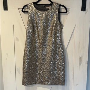 Silver/gold sequin BR shift dress